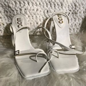 White ego shoes.